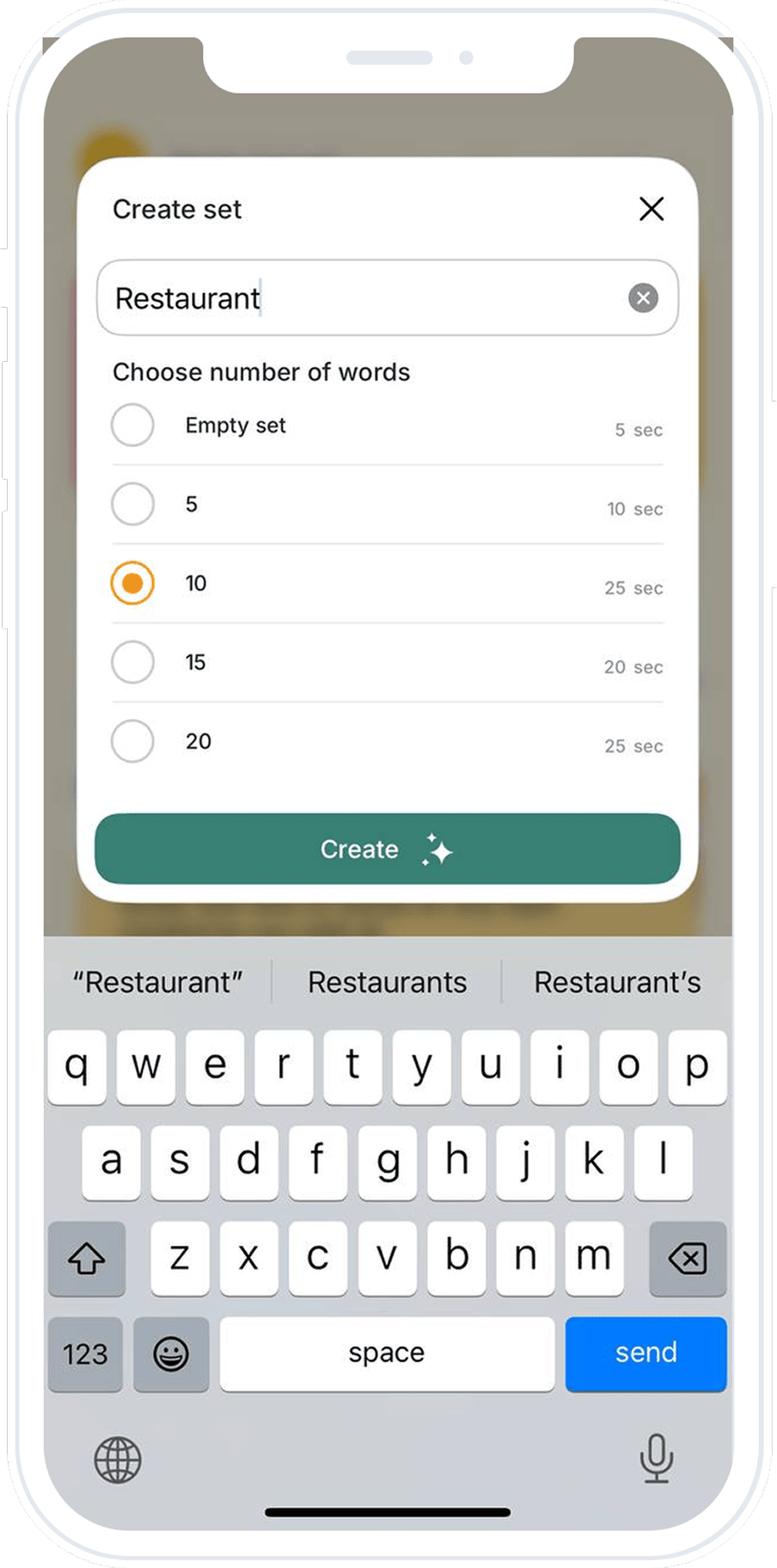 Creating Set Screenshot